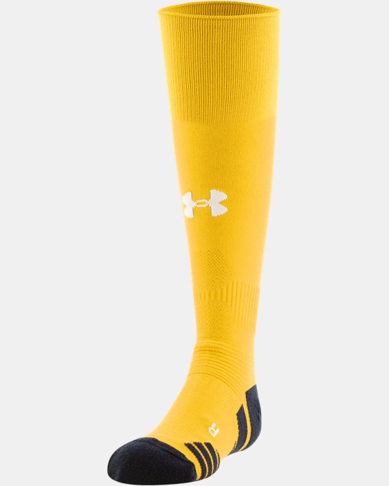 Kids' UA Soccer Over-The-Calf Socks, Yellow, pdpMainDesktop image number 2